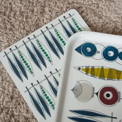 Picknick serveerplank erwten 20x30 cm, Blauw-multi