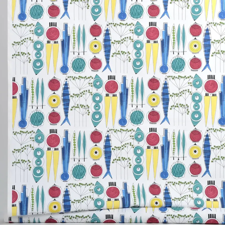 Picknick tafelzeil, wit-multi