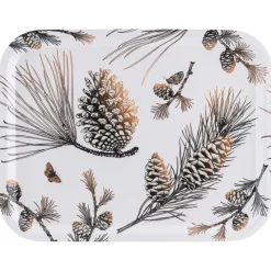 Pine Cone dienblad 28x36 cm, Cotton white