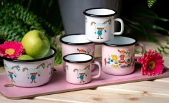 Pippi and the horse emaillen mok 2,5 dl, White