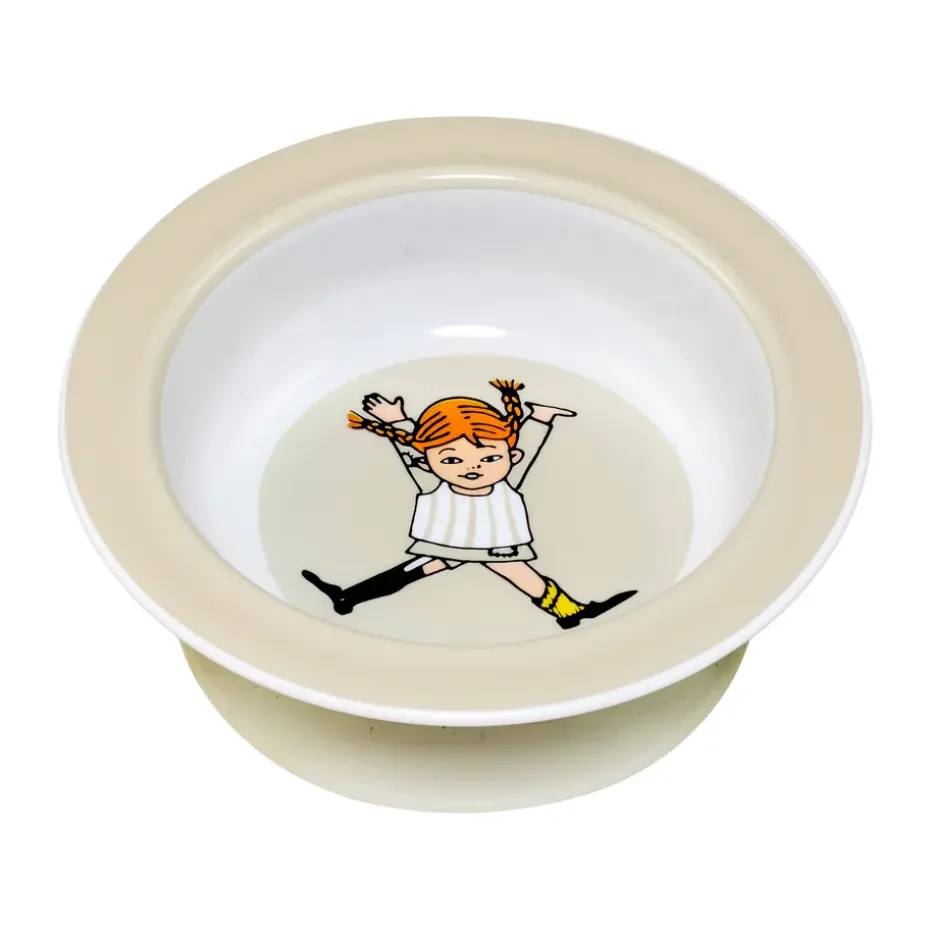Pippi Cirkus zuignapbord Ø15,5 cm, Beige