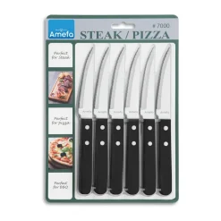 Pizza Noir grillmes 6-pack, Zwart