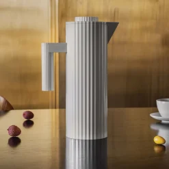 Plissé thermoskan 1 L, Wit