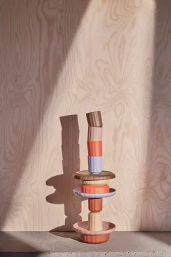 Pullo bord & kom 2 delen, Caramel-ice blue