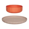 Pullo bord & kom 2 delen, Rose-apricot