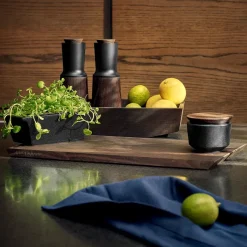 Rå zoutpot met deksel 15 cl, Zwart