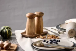 Raw dienblad 10x17 cm, Teak