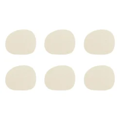 Raw glasonderzetters leer 6-pack, Wam nude (beige)