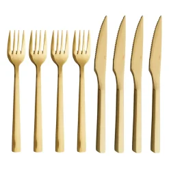 Raw grillbestek 8-delig, Goud