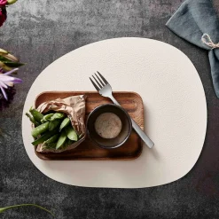 Raw placemat leer, Warm nude buffalo