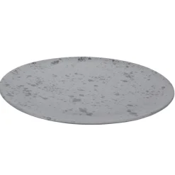 Raw serveerbord Ø34 cm., grijs met stippen