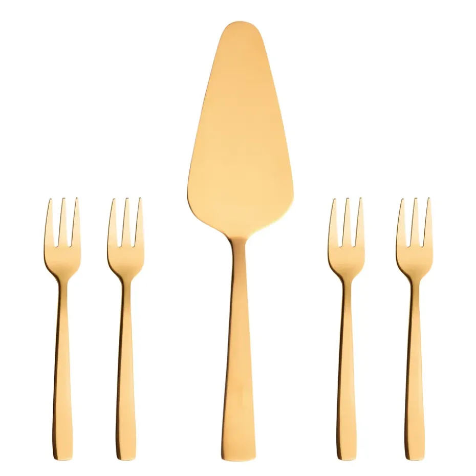 Raw taartset 5-delig, Goud