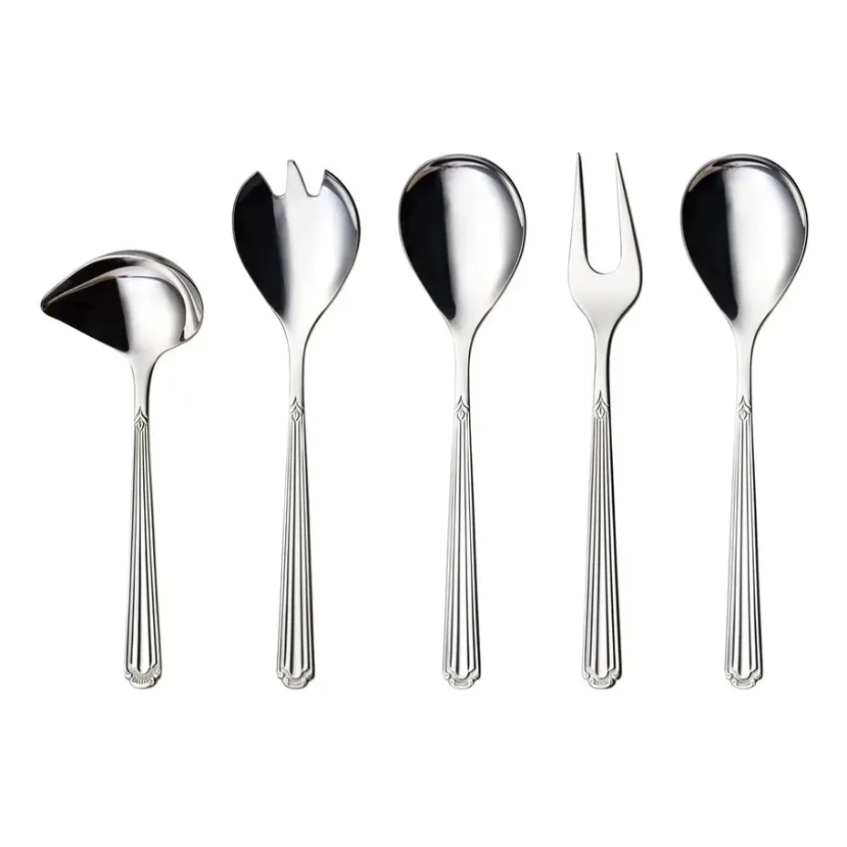 Renessanse serveerset 5-delig, Roestvrij staal