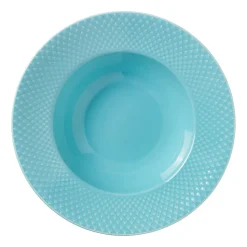 Rhombe diep bord Ø24,5 cm, Turquoise