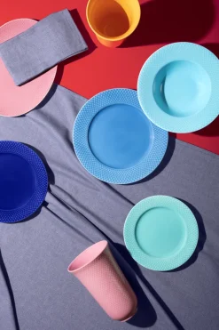 Rhombe diep bord Ø24,5 cm, Turquoise