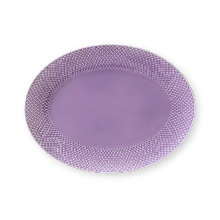 Rhombe ovale serveerschaal 35x26,5 cm, Lichtpaars