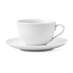 Rhombe theekop met schotel 24 cl, Wit