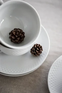 Rhombe theekop met schotel 24 cl, Wit