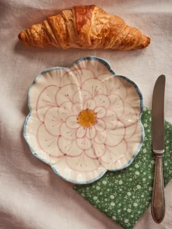 Rice Flower bord Ø19,5 cm, Blue border