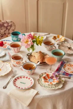 Rice Flower bord Ø19,5 cm, Yellow border