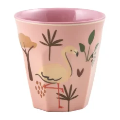 Rice kinderbeker melamine, Pink Jungle Animal