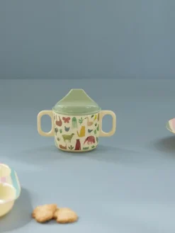 Rice kinderbeker met twee handvatten 20 cl, Sweet Jungle Print-Cream