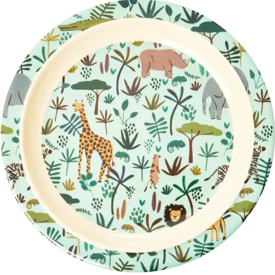 Rice kinderbord Jungle animals, Green-multi