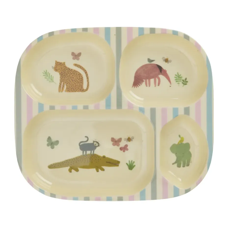 Rice kinderbord melamine 4 vakken, Sweet Jungle Print