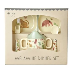 Rice kinderservies 4-delig, Sweet Jungle Print-Cream