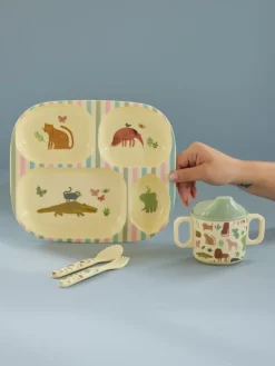 Rice kinderservies 4-delig, Sweet Jungle Print-Cream