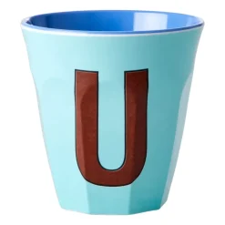 Rice melaminebeker medium letter U 30 cl, Mint