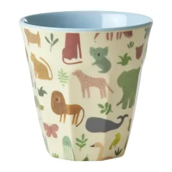 Rice melaminebeker medium, Sweet Jungle Print-Soft blue