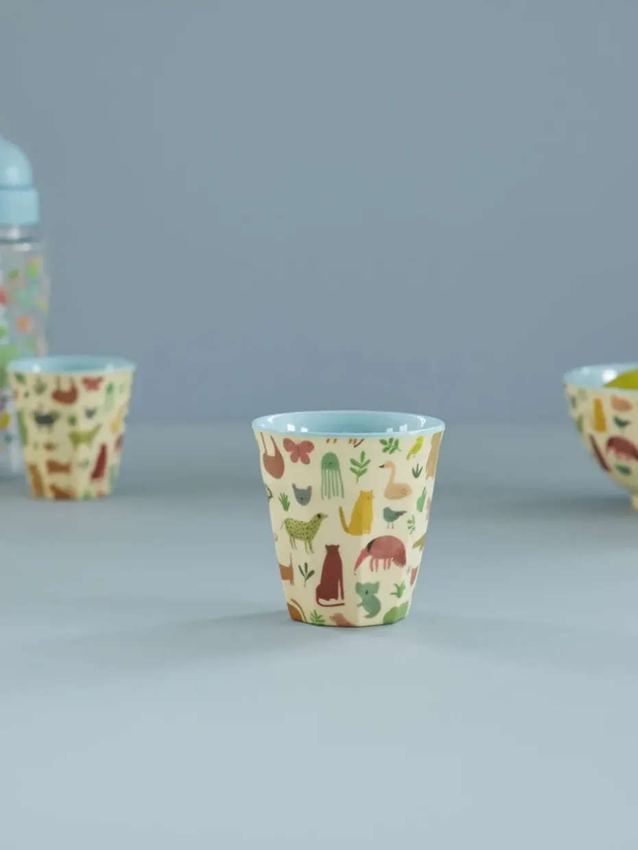 Rice melaminebeker medium, Sweet Jungle Print-Soft blue