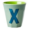 Rice melaminebeker medium letter X 30 cl, Khaki