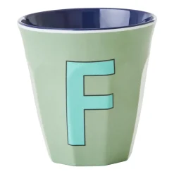 Rice melaminebeker medium letter F 30 cl, Khaki