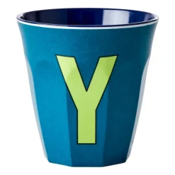 Rice melaminebeker medium letter Y 30 cl, Emerald green