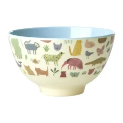 Rice melaminekom small, Sweet Jungle Print-Soft blue