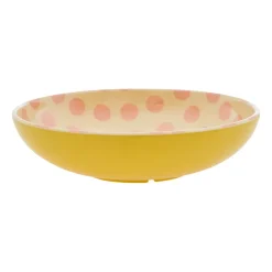 Rice saladeschaal melamine Ø29,9 cm, Pink dots-yellow