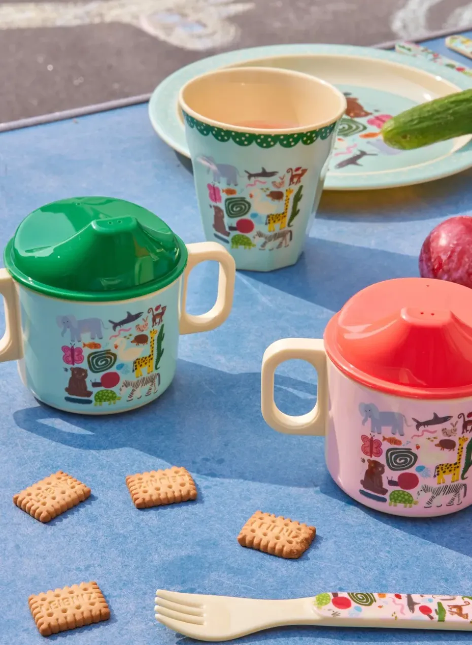 Rice wildlife kinderbeker met twee handvatten 25 cl, Pink