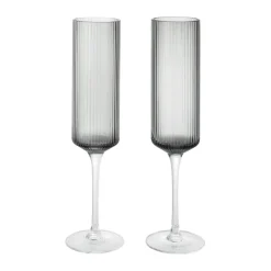 Ripple Champagne flutes champagneglazen 15 cl 2-pack, Smoked Grey