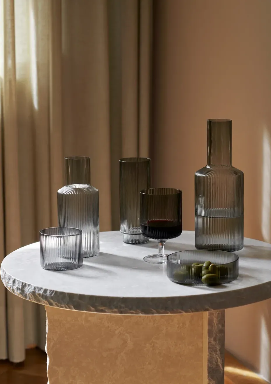 Ripple glas laag 4-pack, Smoked Grey