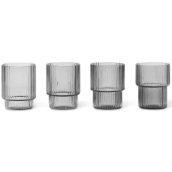 Ripple glas small 6 cl 4-pack, Smoked grey