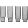 Ripple long drink glas 4-pack, smoked grey