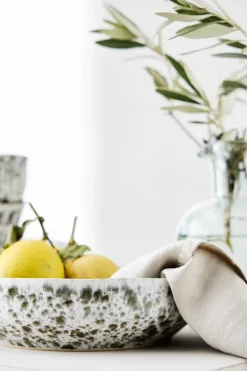 Rivoli serveerschaal Ø22,5 cm, Green splatter