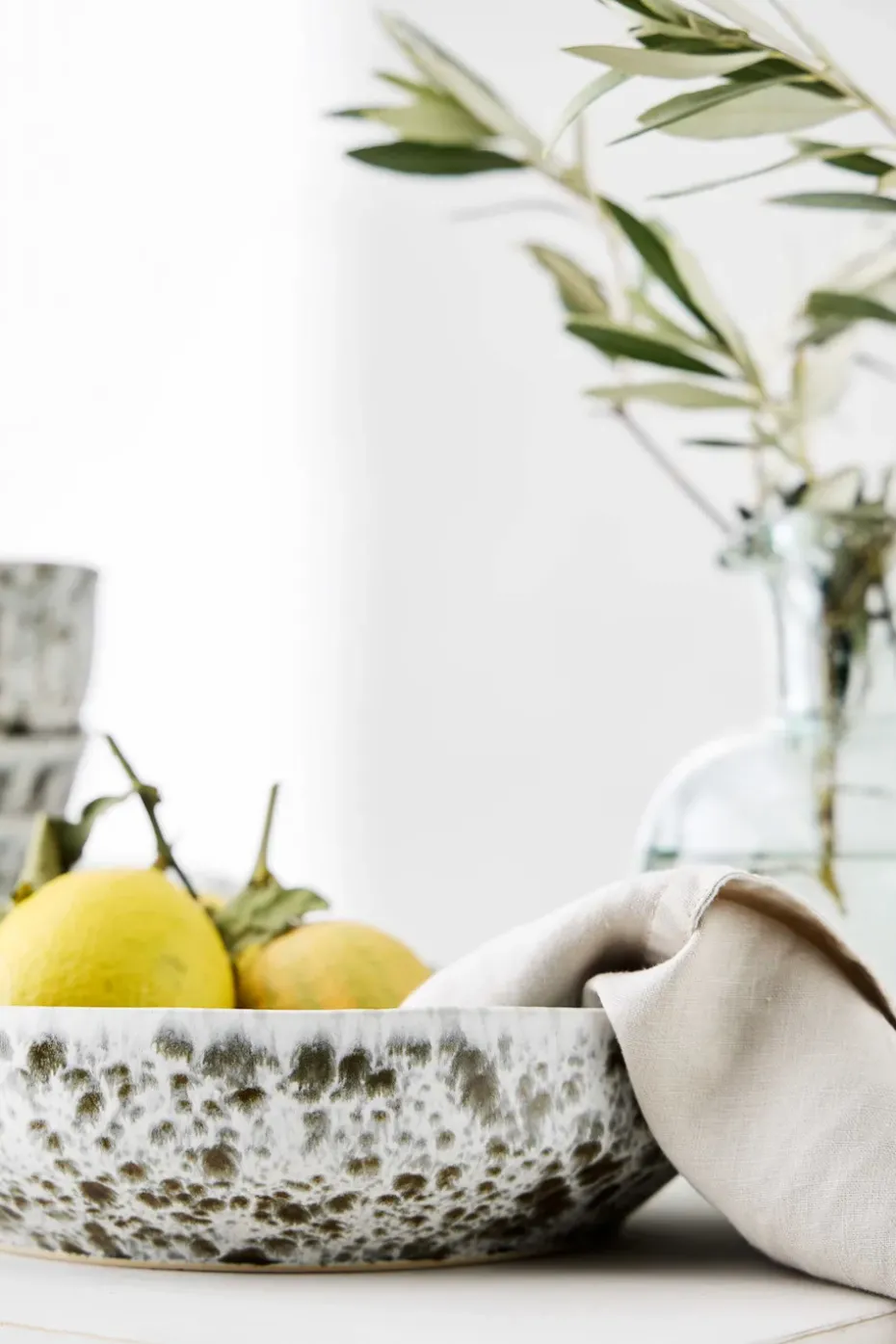 Rivoli serveerschaal Ø22,5 cm, Green splatter