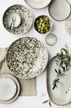 Rivoli serveerschaal Ø22,5 cm, Green splatter