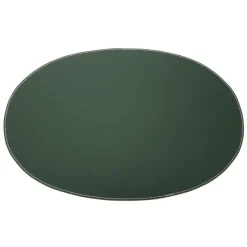 Ørskov placemat leer ovaal, donkergroen