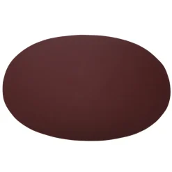 Ørskov placemat leer ovaal, bordeauxrood