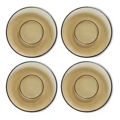 70's glassware koffieschotel Ø10,6 cm 4-pack, Mud brown