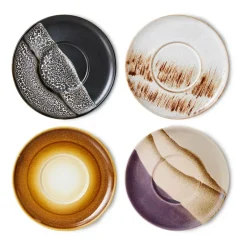 70's koffieschotel Ø13 cm 4-delig, Multi